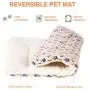 Ultra Soft Pet (Dog/Cat) Bed Mat with Cute Prints | Reversible Fleece Dog Crate Kennel Pad | Machine Washable Pet Bed Liner (24-Inch, Brown)
