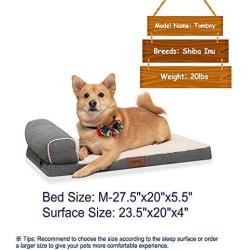 EMME Orthopedic Dog Bed for Small, Medium and Large Dogs T-Shape Bolster Pet Beds Ultra Plush with Removable Cover Washable