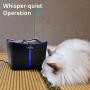 iPettie Kamino Pet Water Fountain, 101oz/3L, Ultra-Quiet Automatic Cat Water Dispenser with LED Light & Water Level Window, Auto Power Off USB Pump & Dual Filters for Cats and Dogs | Black