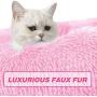 BAROMGA Cat Dog Bed Plush Fluffy Donut Cuddler Pillow Washable Round Cushion Deep Sleep Dog Beds