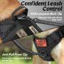 rabbitgoo Tactical Dog Harness for Large Dogs, Military Dog Harness with Handle, No-Pull Service Dog Vest with Molle & Loop Panels, Adjustable Dog Vest Harness for Training Hunting Walking, Black, L