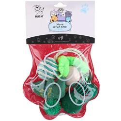 QKURT 6pcs/ Pack Christmas Stocking Dog Toys, Xmas Pet Chew Toy Set for Cat Small Dogs Puppy, Interactive Christmas Pet Stocking