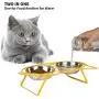 E-ROOM TREND Elevated Cat Bowls,Cute Metal Raised Pet Bowl for Cat and Small Dog Come with 2 Stainless Steel Cat Feeder Bowls Set for Food and Water with Anti Slip Feet E-ROOM TREND Elevated Cat Bowls,Cute Metal Raised Pet Bowl for Cat and Small Dog Come with 2 Stainless Steel Cat Feeder Bowls Set for Food and Water with Anti Slip Feet
