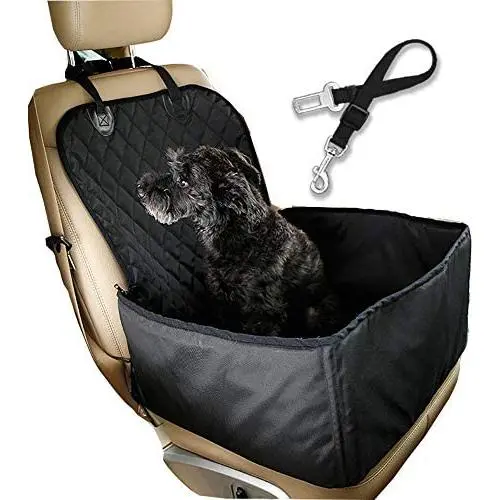 Flow.month Pet Front Seat Cover Pet Booster Seat,Deluxe 2 in 1 Dog Seat Cover for Cars Waterproof Dog Front Seat Cover Pet Bucket Seat Cover with Safety Belt(Black) Flow.month Pet Front Seat Cover Pet Booster Seat,Deluxe 2 in 1 Dog Seat Cover for Cars Waterproof Dog Front Seat Cover Pet Bucket Seat Cover with Safety Belt(Black)