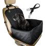 Flow.month Pet Front Seat Cover Pet Booster Seat,Deluxe 2 in 1 Dog Seat Cover for Cars Waterproof Dog Front Seat Cover Pet Bucket Seat Cover with Safety Belt(Black)