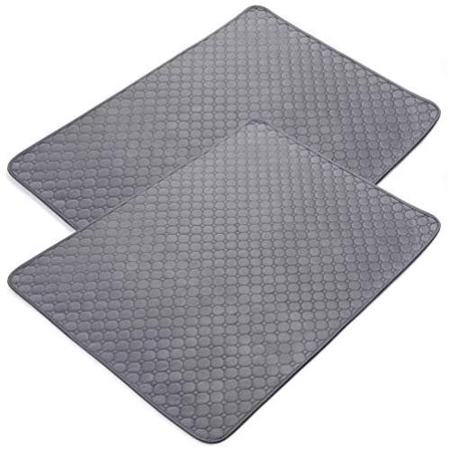 rabbitgoo Washable Pee Pads for Dogs 41 x 32, Waterproof Large Potty Training Pad Super Absorbent Non-Slip Puppy Pads Suitable for Dogs and Cats, 2 Pack, Grey