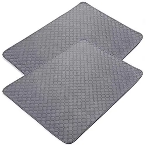 rabbitgoo Washable Pee Pads for Dogs 41 x 32, Waterproof Large Potty Training Pad Super Absorbent Non-Slip Puppy Pads Suitable for Dogs and Cats, 2 Pack, Grey rabbitgoo Washable Pee Pads for Dogs 41 x 32, Waterproof Large Potty Training Pad Super Absorbent Non-Slip Puppy Pads Suitable for Dogs and Cats, 2 Pack, Grey