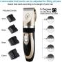 Professional Dog Grooming Clippers, Rechargeable Cordless Dog Clippers for Thick Coats Heavy Duty, Low Noise Dog Grooming Kit with 4 Guide Combs, Animal Clippers Heavy Duty for Dogs Cats Other Pets