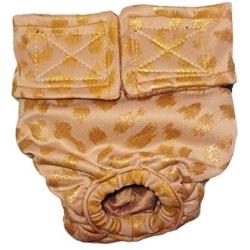 Barkertime Dog Diapers - Made in USA - Golden Cheetah Washable Dog Diaper for Incontinence, Housetraining and Dogs in Heat