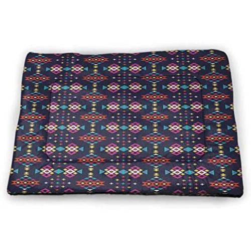 DayDayFun Geometric Pet Sleeping Mat Cube Pattern with Pastel Colors Illustration Abstract Grid Squares Composition Personalized Pet Placemat Multicolor