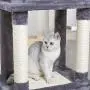 Xinyu 53 Inches Cat Tree Cat Condo with an Extra-Large Scratching Pad, Basket(Supported by Two Posts) Grey Xinyu 53 Inches Cat Tree Cat Condo with an Extra-Large Scratching Pad, Basket(Supported by Two Posts) Grey