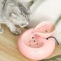 Cat Water Fountain, Quiet&Water Circulation Cat Water Dispenser, Automatic Ceramic Drinking Fountain for Cats Dogs,Pink