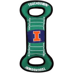Pets First NCAA Football Field Dog Toy with Squeaker. - Illinois Fighting Illini - for Tug, Toss, and Fetch. - Tough & Durable PET Toy