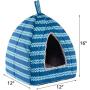 Hollypet Self-Warming 2 in 1 Foldable Comfortable Triangle Cat Bed Tent House, Moire
