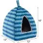 Hollypet Self-Warming 2 in 1 Foldable Comfortable Triangle Cat Bed Tent House, Moire