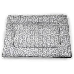 DayDayFun Grey and White Cat Mat Floral Petals Branches and Leaves Faded Toned Abstract Blossoms Artsy Pattern Housebreaking Absorption Pads Grey