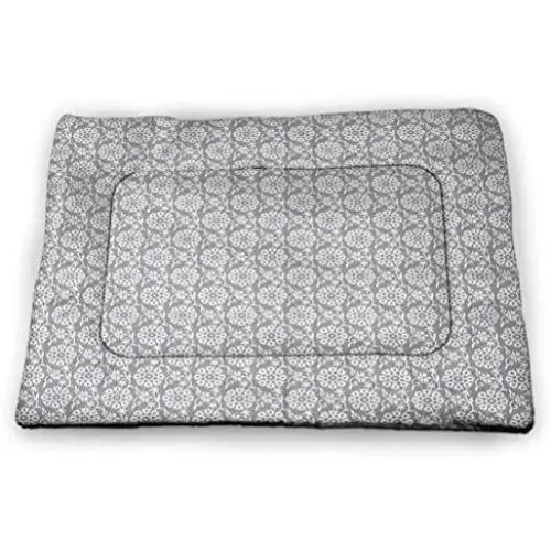 DayDayFun Grey and White Cat Mat Floral Petals Branches and Leaves Faded Toned Abstract Blossoms Artsy Pattern Housebreaking Absorption Pads Grey