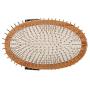 Bass Brushes | Style & Detangle Pet Brush Alloy Pin | Pure Bamboo Handle | Palm Style | Striped Finish | Model A6-Sb