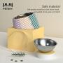 Dog Bowls Stainless Steel Cat Bowls and Water Food Feeder with Non Spill Skid Resistant 15° Slanted Bowl for Dog Puppy Cat and Kitten