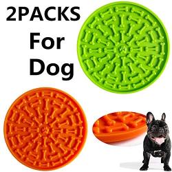 Silicone Dog Lick Mat in Slow Feeder Healthier Eating for Small Dogs Favorite Treats-2 Packs of Licking Pad