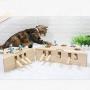 HSHXY Cat Puzzle Toy Kittens Interactive Toys, Funny Hunt Toy Solid Wooden Whack A Mole Mouse, Motion Activated Fun for Cats and Dogs