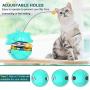 WLHOPE Cat Tumbler Toy Ball Tumbler Funny Cat Toy Interactive with Puzzle Chasing Playing Eating Slow Food Feeder Suitable for Various Cat Entertainment Activities (Lake Blue)