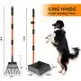 HITKYC Dog Pooper Scooper, Extra Large Long Handle Pooper Scooper for Large and Small Dogs, Easy to Use Poop Scooper with Metal Rake & Tray for Pets, Great for Grass, Lawns, Dirt, Gravel, 2PCS
