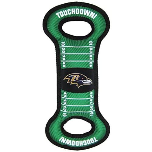 NFL Football Field DOG TOY with Squeaker. - BALTIMORE RAVENS - For Tug, Toss, and Fetch. - Tough & Durable PET TOY