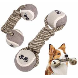 Yani DCT-6 Dog Chewing Toy Cotton Rope Bone Dumbbell Tennis Pet Teeth Cleaning Training Durable