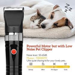 Cosyonall Dog Clippers Low Noise Electric Pet Clippers Rechargeable, Dog Trimmer Cordless Pet Grooming Tool with Comb Guides for Dogs Cats Pets