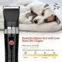 HONGNAL Pro Pet Clippers, Dog/Cat/Sheep Grooming Kit-7000 RPN-5000 mAh, Powerful Electric Pet Cutting Shaver with Low Noise, Guide Combs,Pet Hair Cutting Clipper with Low Noise (Black)