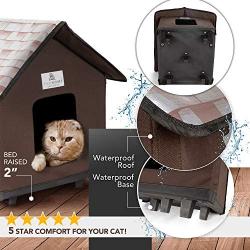 FURHOME COLLECTIVE Heated Cat Houses for Indoor Cats, Elevated, Waterproof and Insulated - A Safe Pet House and Kitty Shelter for Your Cat or Small Dog to Stay Warm & Dry.