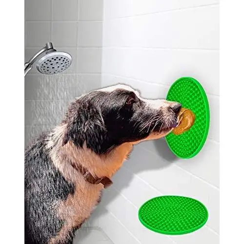 EAVPORT Dog Lick Pad, Peanut Butter Slow Feeder Lick Mat for Dogs with Suction Cups, Distraction Device for Pet Bathing, Grooming and Training EAVPORT Dog Lick Pad, Peanut Butter Slow Feeder Lick Mat for Dogs with Suction Cups, Distraction Device for Pet Bathing, Grooming and Training