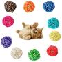 N/ hfjeigbeujfg Squeak Toys,Molar Chew Play Toy Dog Cats Puppy Pet Cats Kitten Bell Rattan Ball Cage Playing Interactive Bite Chew Sound Toy - Beige