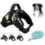 Dog Harness No Pull Pet Harness 3M Reflective Adjustable Outdoor Pet Vest for Dogs, Pet Harness for Small Medium Large Dogs With Dog Rope