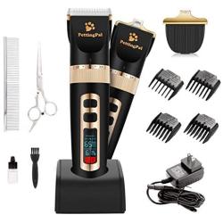 PettingPal Dog Grooming Clippers Professional Heavy Duty 2 in 1 with Small Trimmer Blade Quiet Rechargeable Cordless Electric Hair Cutting Kit for Dogs Cats Pets