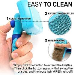 CleanHouse Pets Cat and Dog Hair Brush [Upgraded Version] New Balls on Bristles for Gentle & Effective Grooming. For All Pet Sizes! Eliminates Shedding, Keeping Your House Clean. Grooming Made Easy!