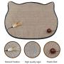 PetLike Cat Scratching Mat Natural Sisal Cat Scratcher Mat with Feather, Scratching Pad Sisal Protect Furniture
