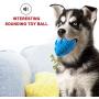WLHOPE Squeaky Dog Chew Ball Dog Rubber Football Toy for Cast Throwed Training of Medium and Large Dogs Help Dogs Relieve Boredom and Regulate Emotions (Light Blue)