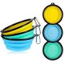 ME.FAN Large Collapsible Dog Bowl [3-Pack] Travel Portable Dog Bowl(34oz) Silicone Foldable Travel Bowl/Pet Food Bowl/Cat Water Bowl/Silicone Pet Expandable Bowls + 3 Carabiners Per Set
