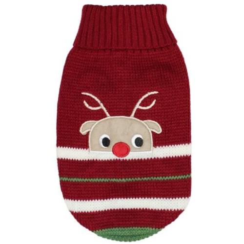 Parisian Pet Dog Sweaters for Small Dogs Clothes for Medium Dogs Winter Jacket Outfits Dog Cable Knit Sweater (M, Reindeer)