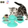 LEJGEQR Cat Toys for Indoor Cats,Interactive Cat Toy with Suction Cup Windmill Kitten Toys Cat Toothbrush Toy Kitty Toys with Hair Brush Turntable Massage Scratching Tickle for Cats Kitten Kitty