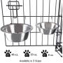 PETMAKER Stainless-Steel Hanging Pet Bowls for Dogs & Cats-Cage, Kennel, & Crate Large Feeder Dishes for Food & Water-Set of 2, 48oz Each