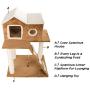 3 Tier Cat Tree- Plush Multilevel Cat Tower with Scratching Posts, Climbing Ladder, Cat Condo and Hanging Toy for Cats and Kittens By PETMAKER (34.5Â”)