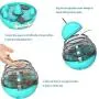 Cat Slow Feeder Ball, Sainwill Cat Tumbler with 2 Retractable Cat Toy, Adjustable Cat Puzzle Feeder, Funny Pet Leaking Food Training Ball, Funny Cat Food Ball for Cats, Lake Blue