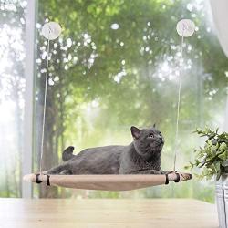 PAWISE Cat Window Perch Kitty Hammock Window Sunny Seat Cat Resting Sunny Seat Steel Skeleton Window Mounted Cat Bed