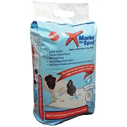 SPOT X Marks The Extra Absorbent Pee Pads | Puppy Pads | Puppy Pads with Adhesive | Training Pads | Dog Pads | Dog Pee Pads | Dog Potty Pads | Adhesive Strips | 22''X22'' | 30 CT