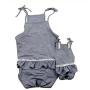 Stock Show Female Dog Diaper Dog Cute Summer Cotton Sanitary Pantie with Suspender Bathing Dress Jumpsuits Suspenders for Girl Dogs Puppy, Grey, XL