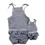 Stock Show Female Dog Diaper Dog Cute Summer Cotton Sanitary Pantie with Suspender Bathing Dress Jumpsuits Suspenders for Girl Dogs Puppy, Grey, XL