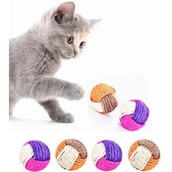 8 Pieces Cat Ball Toy Cat Sisal Ball Interactive Cat Toys Balls Cat Rolling Ball Scratch Cat Toy